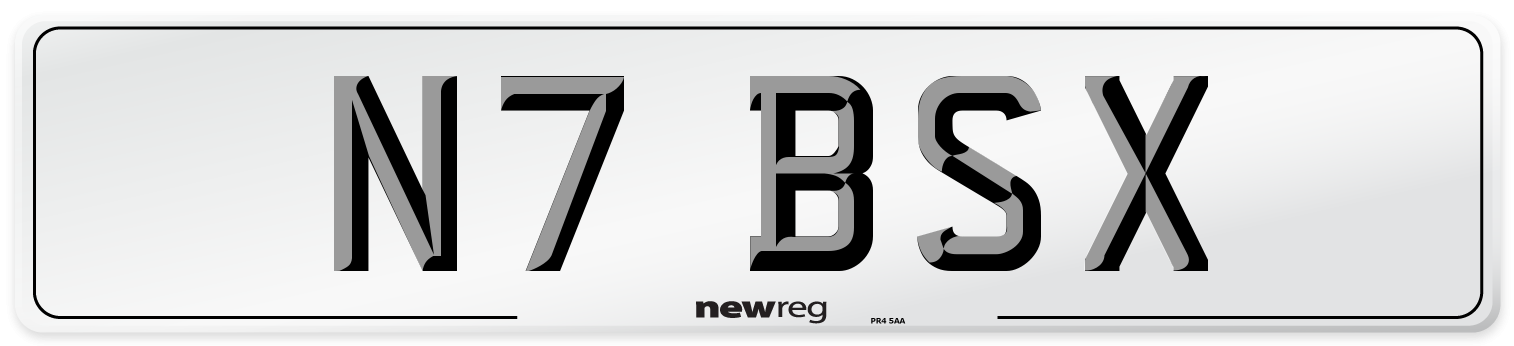 N7 BSX Number Plate from New Reg